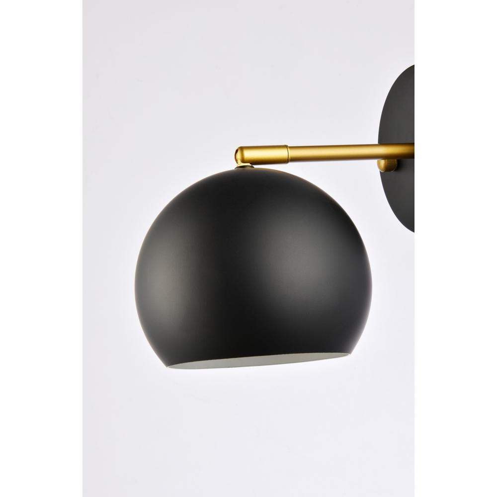 Othello 1 light black and brass wall sconce. Picture 5