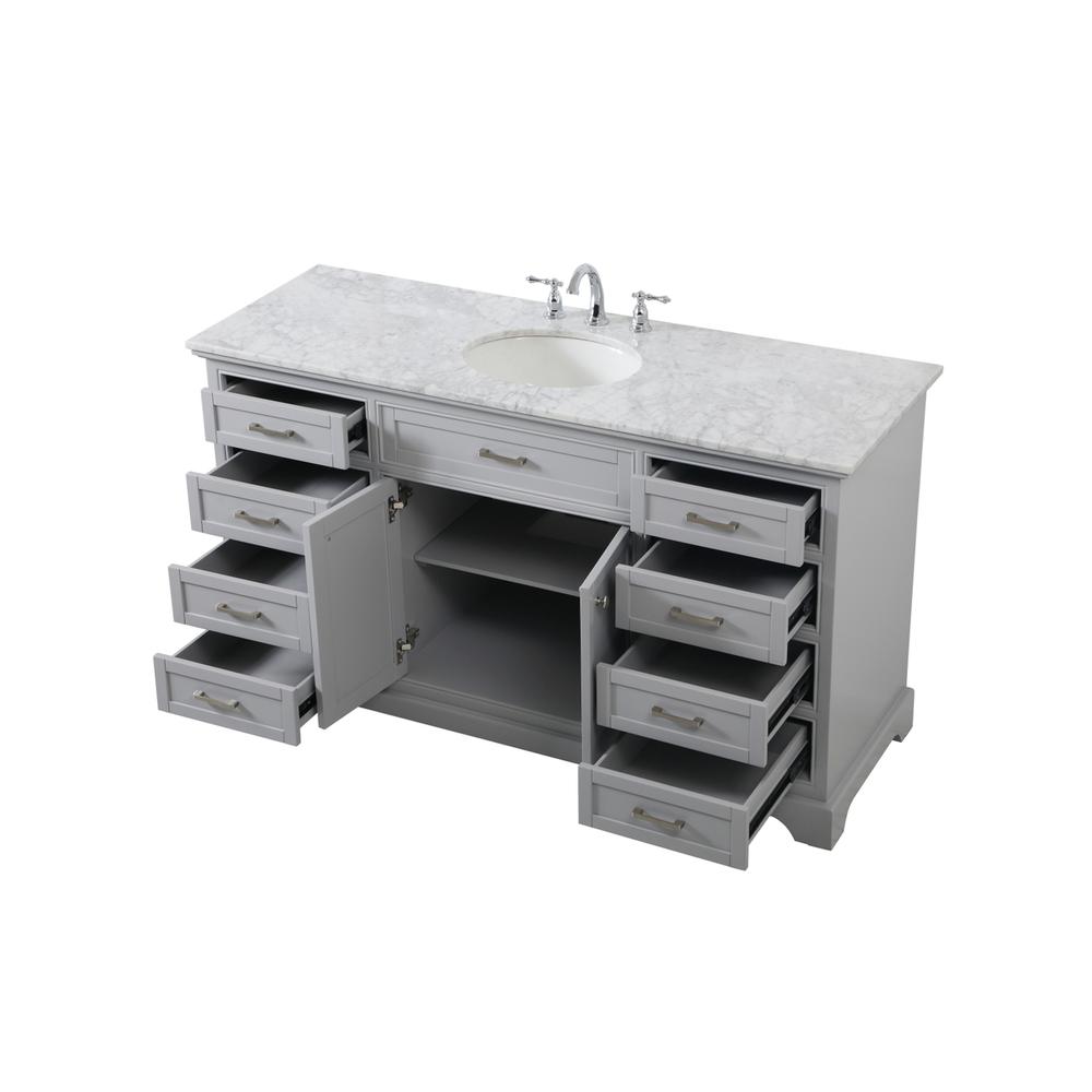 60 inch Single bathroom vanity in grey. Picture 9