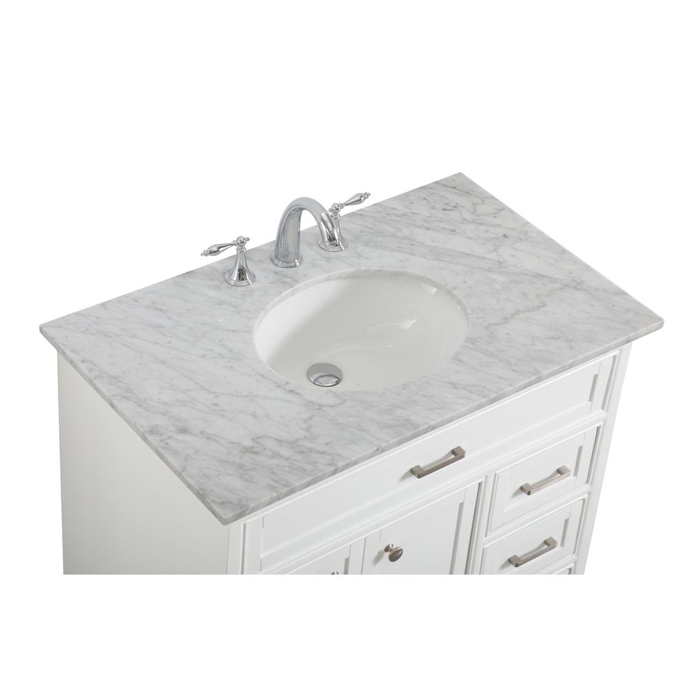 36 In. Single Bathroom Vanity Set In White. Picture 7