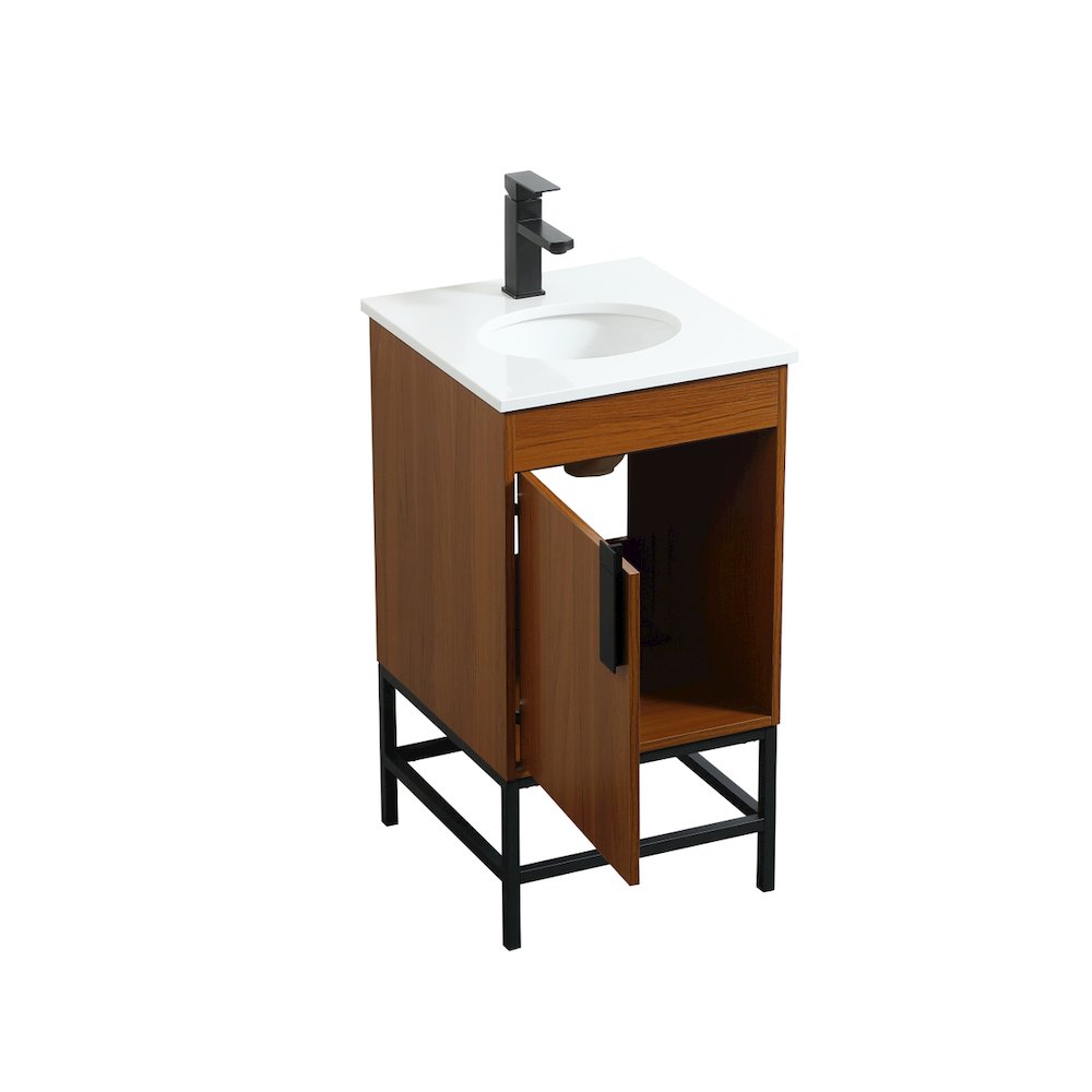 18 Inch Single Bathroom Vanity In Teak. Picture 10