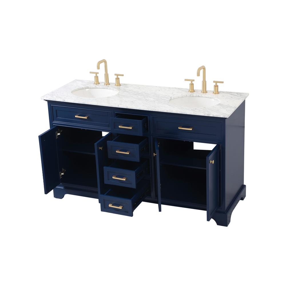 60 inch Single bathroom vanity in Blue. Picture 9