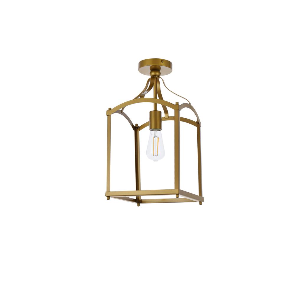 Janet 1 light flush mount in brass. Picture 6