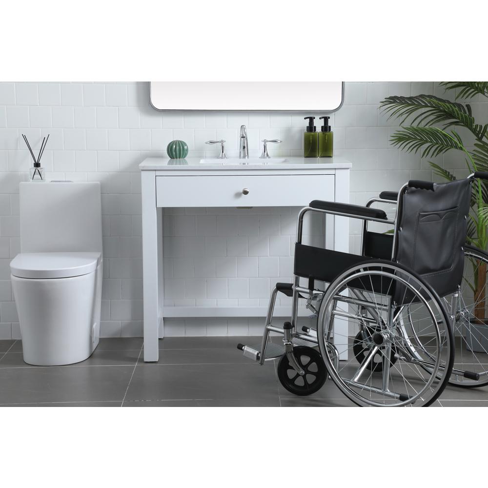 36 Inch ADA Compliant Bathroom Vanity In White. Picture 14