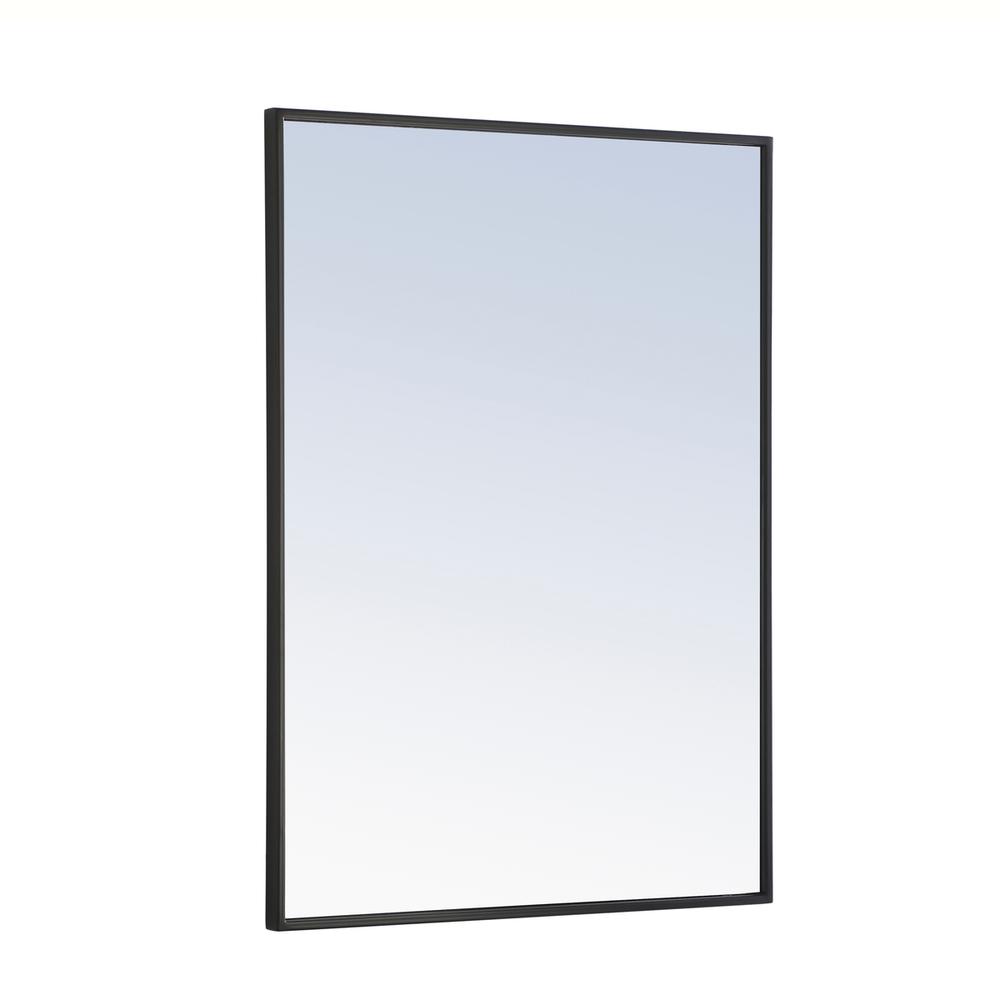 Metal frame Rectangle Mirror 24 inch Black finish. Picture 4