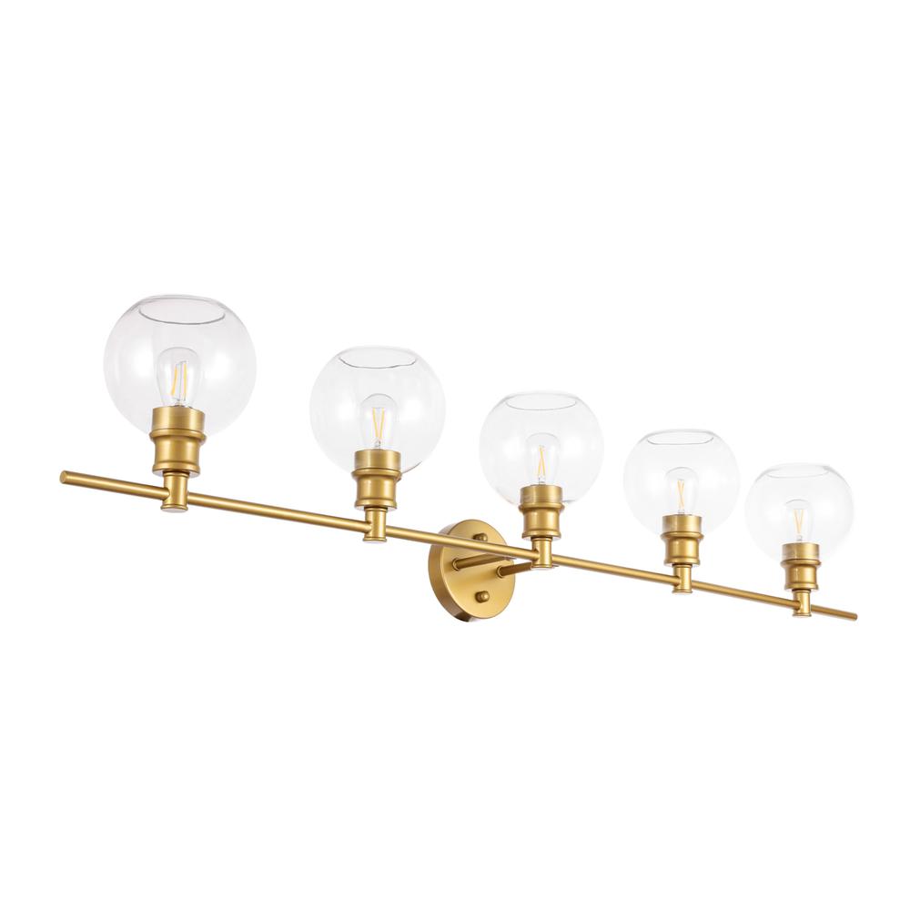 Collier 5 light Brass and Clear glass Wall sconce. Picture 7