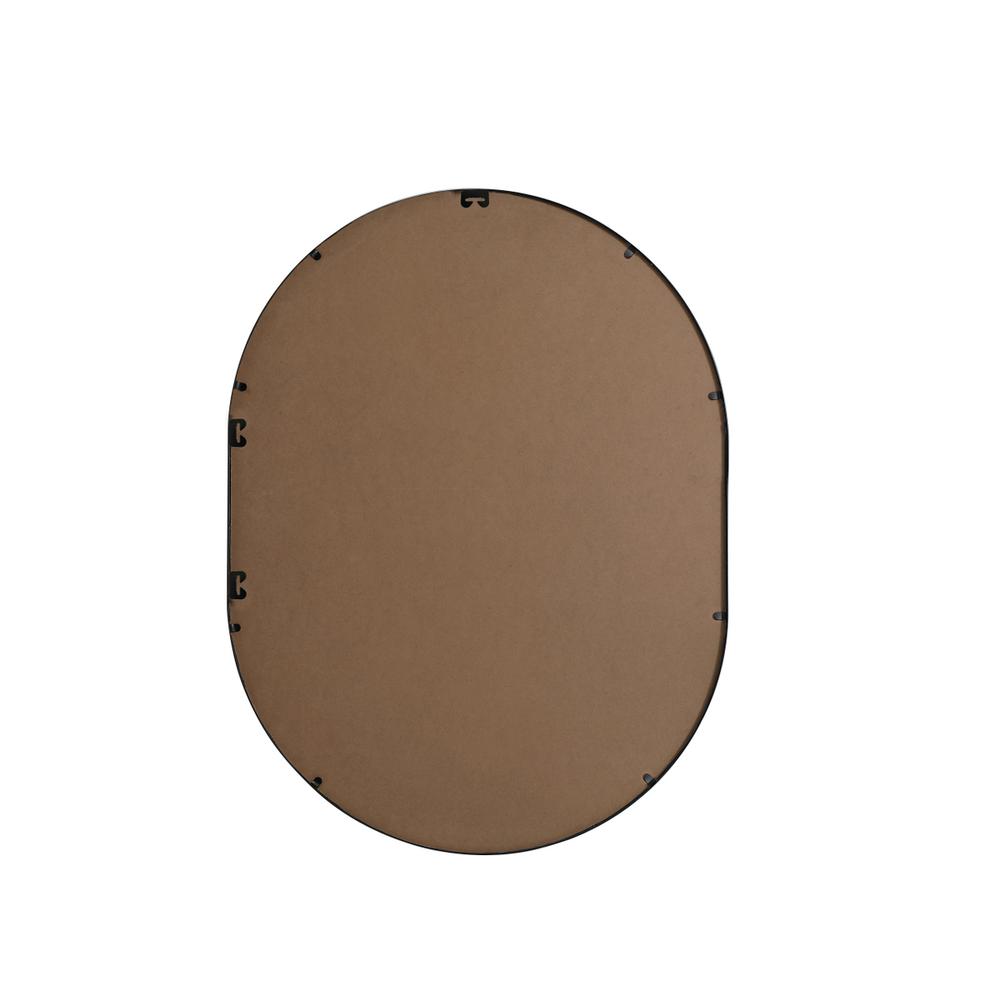 Metal Frame Oval Mirror 30x40 Inch in Black. Picture 10