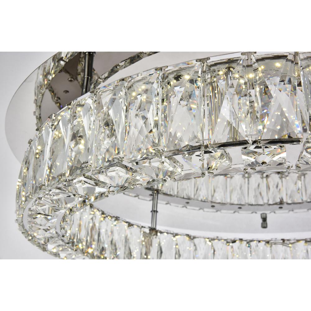 Monroe LED light Chrome Flush Mount Clear Royal Cut Crystal. Picture 4