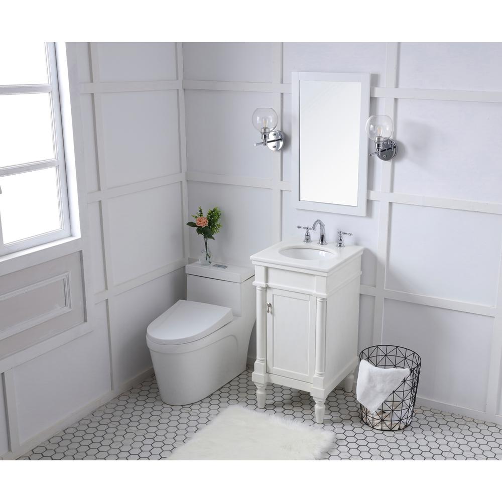18 inch Single Bathroom vanity in antique white. Picture 11