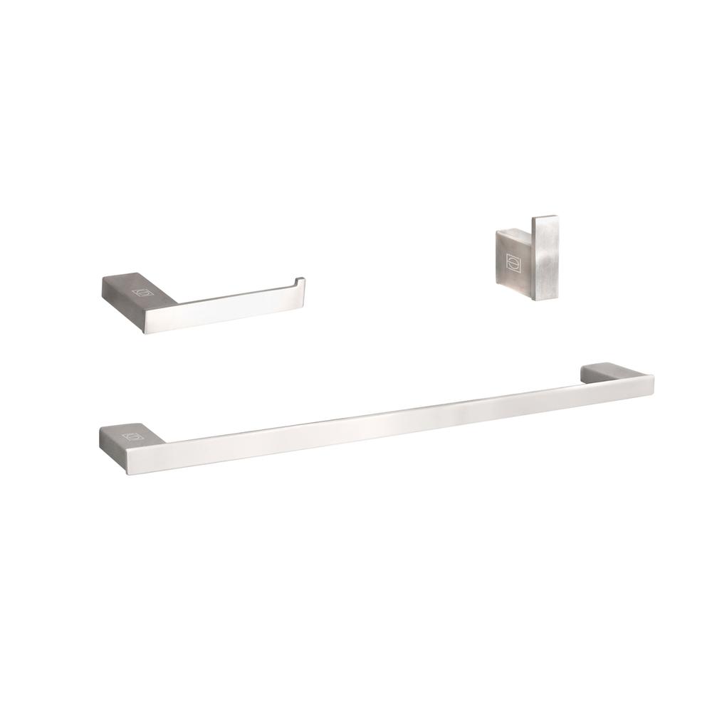 Sofia 3-Piece Bathroom Hardware Set in Brushed Nickel. Picture 1