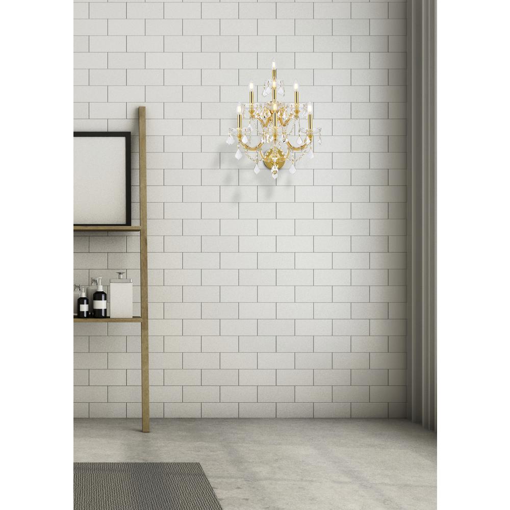 Maria Theresa 7 light Gold Wall Sconce Clear Royal Cut Crystal. Picture 7