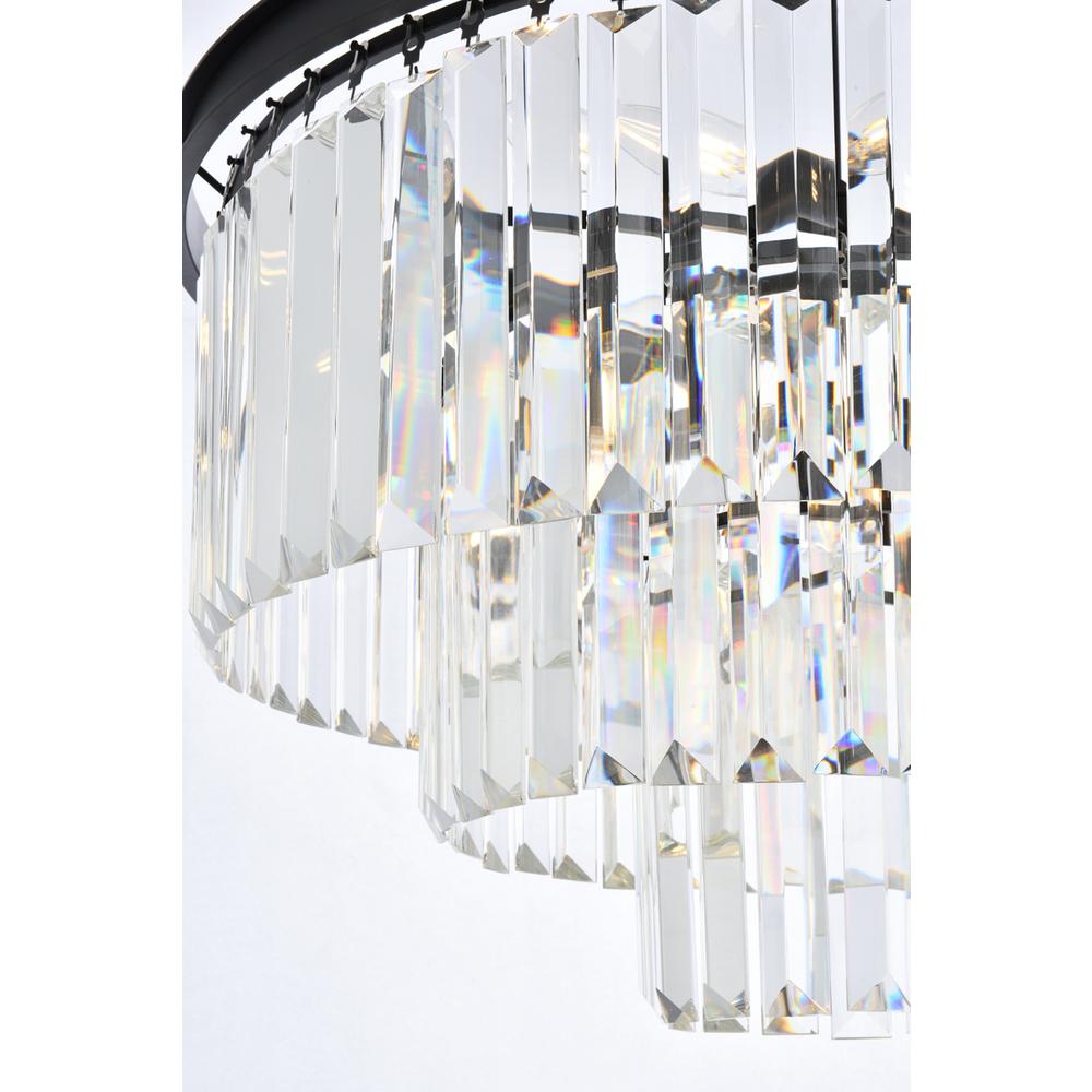 Sydney 9 light Matte Black Chandelier Clear Royal Cut Crystal. Picture 6