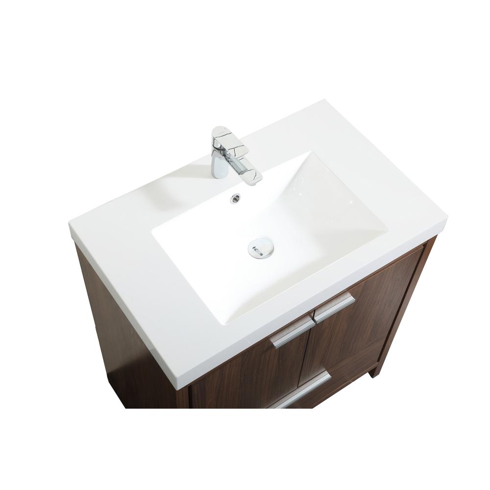 30 inch Single bathroom vanity in Walnut. Picture 10