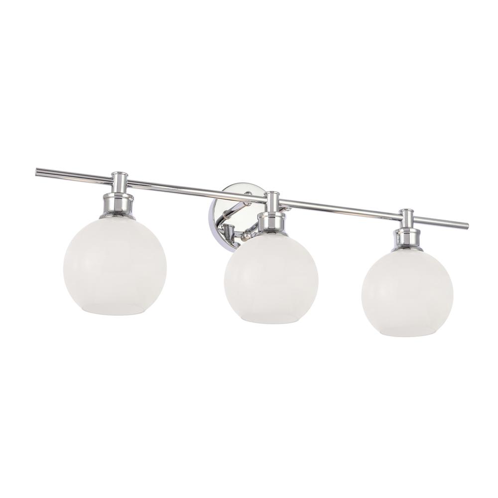 Collier 3 light Chrome and Frosted white glass Wall sconce. Picture 12