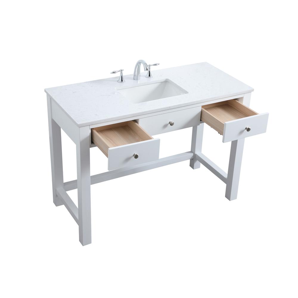 48 Inch ADA Compliant Bathroom Vanity In White. Picture 9