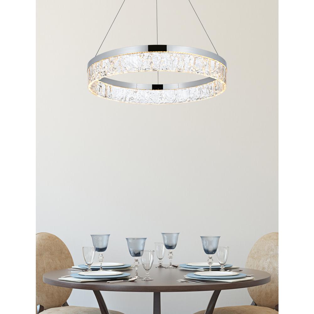 Linden 22 inch Adjustable LED chandelier in Chrome. Picture 11