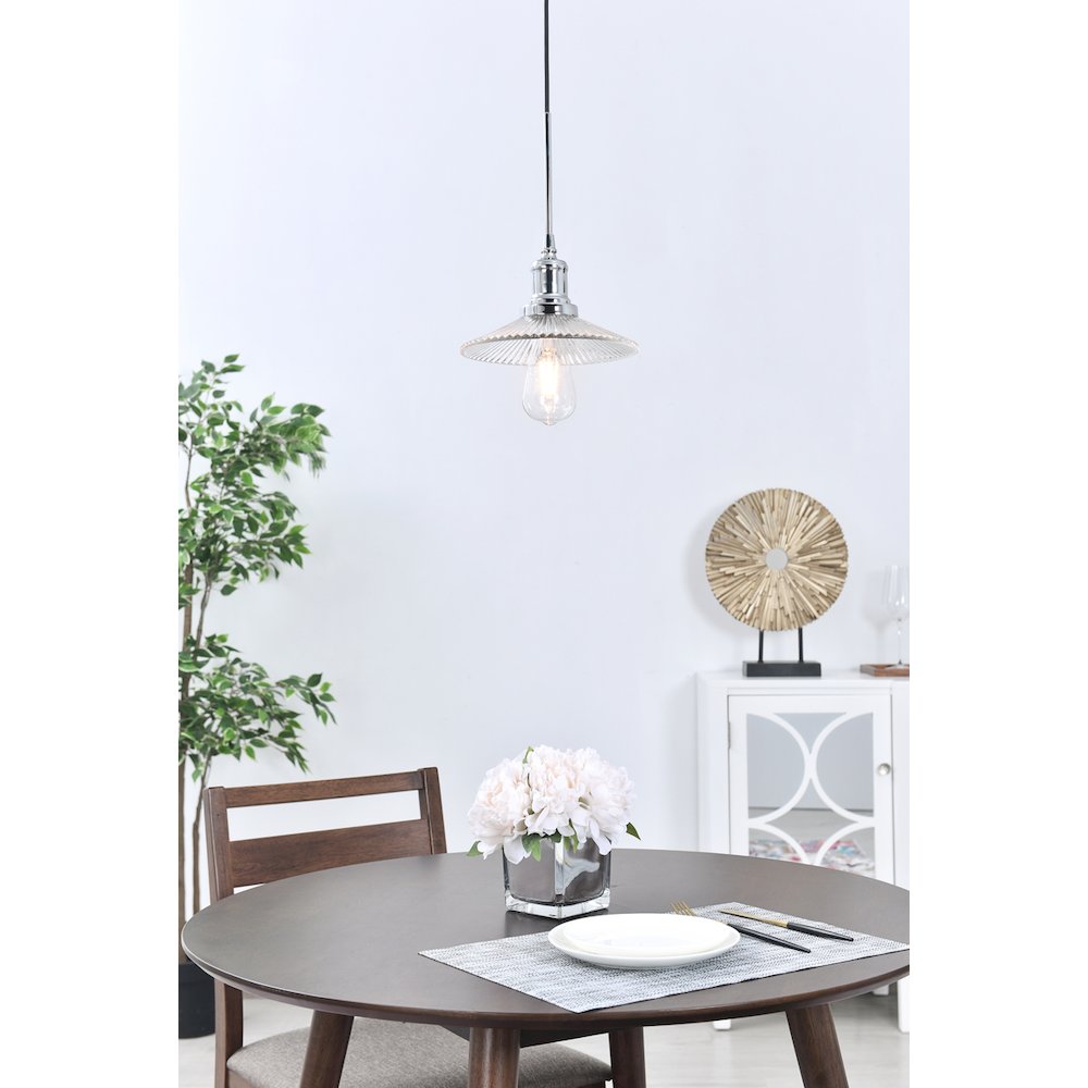 Waltz 1 Light Chrome Pendant. Picture 2