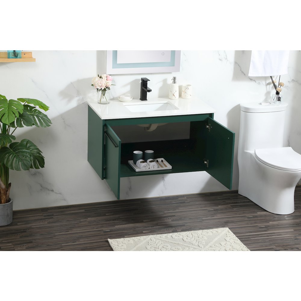 36 Inch Single Bathroom Vanity In Green. Picture 4