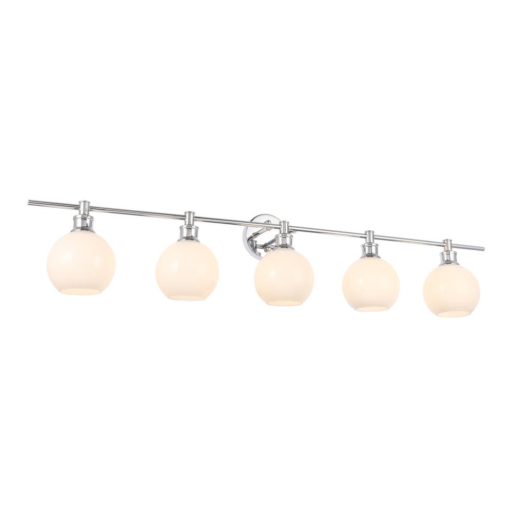 Collier 5 light Chrome and Frosted white glass Wall sconce. Picture 11