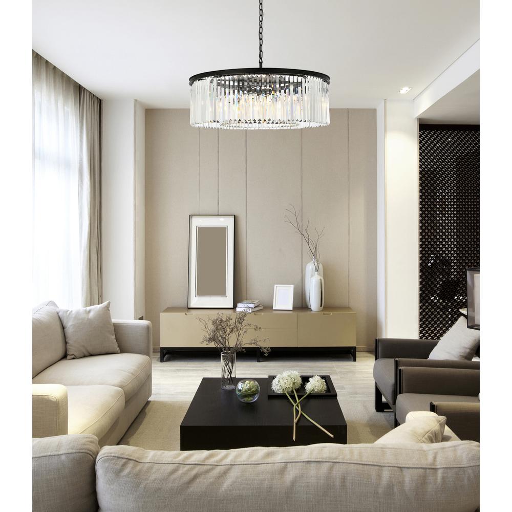 Sydney 10 light Matte Black Chandelier Clear Royal Cut Crystal. Picture 8