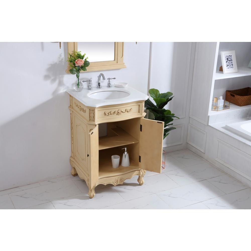 24 inch Single Bathroom vanity in light antique beige. Picture 3