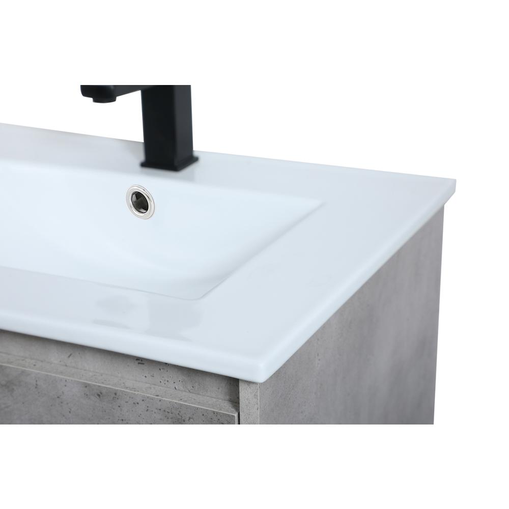 24 inch  Single Bathroom Vanity in Concrete Grey. Picture 11
