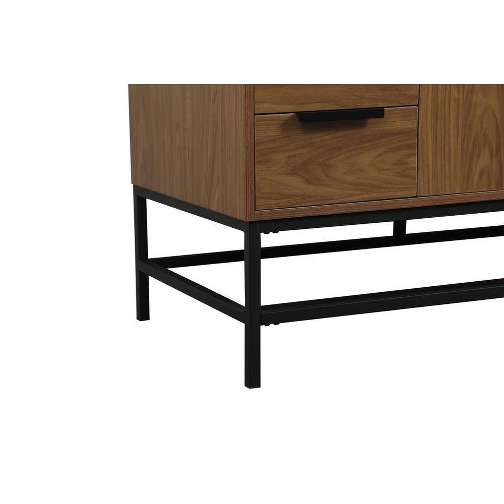 48 inch Single bathroom vanity in walnut brown with backsplash. Picture 13