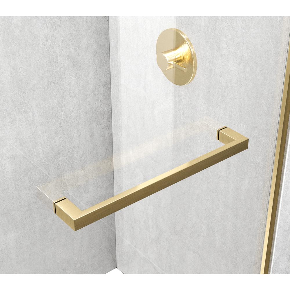 Semi-frameless shower door 60 x 76 Brushed Gold. Picture 8