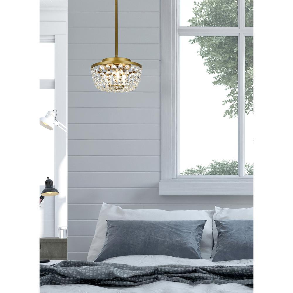 Gianna 10 inch pendant in brass. Picture 8