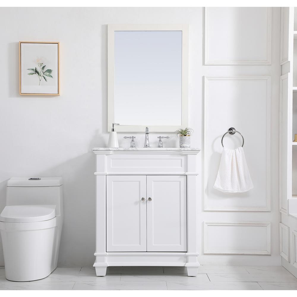 30 inch Single Bathroom Vanity set in White. Picture 4