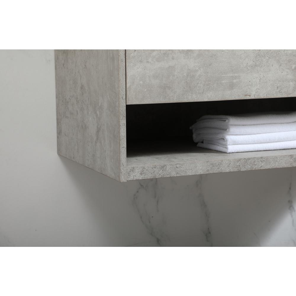40 inch Single bathroom vanity in concrete grey with backsplash. Picture 6