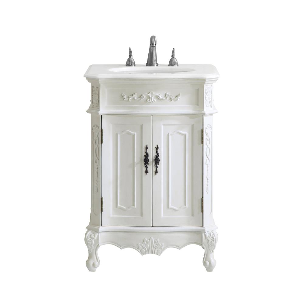24 inch Single Bathroom vanity in Antique White. Picture 1