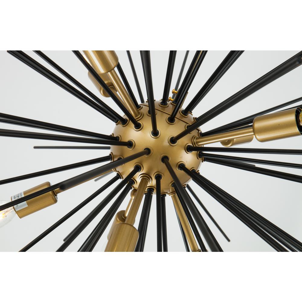 Timber 8 light Brass and Black pendant. Picture 9
