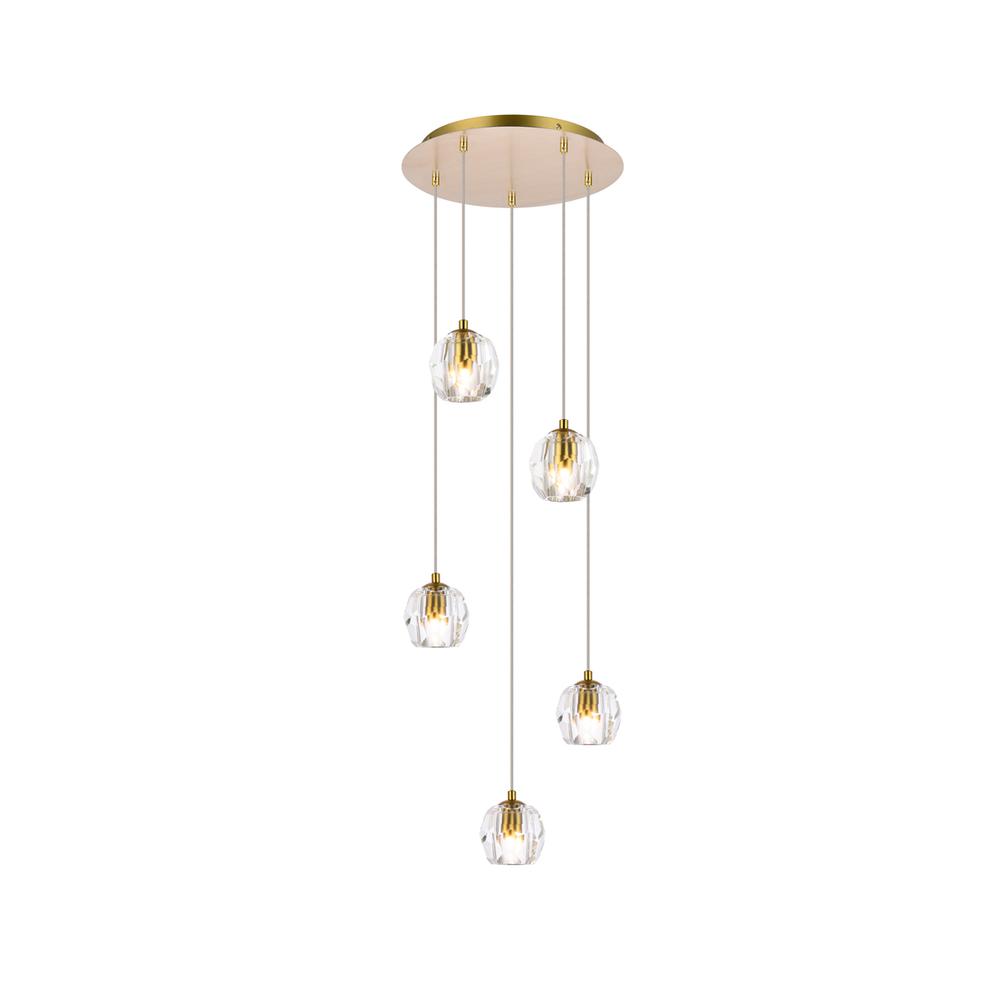 Eren 5 lights Gold pendant. Picture 1