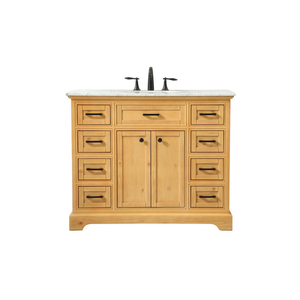 42 inch Single bathroom vanity in natural wood. Picture 1
