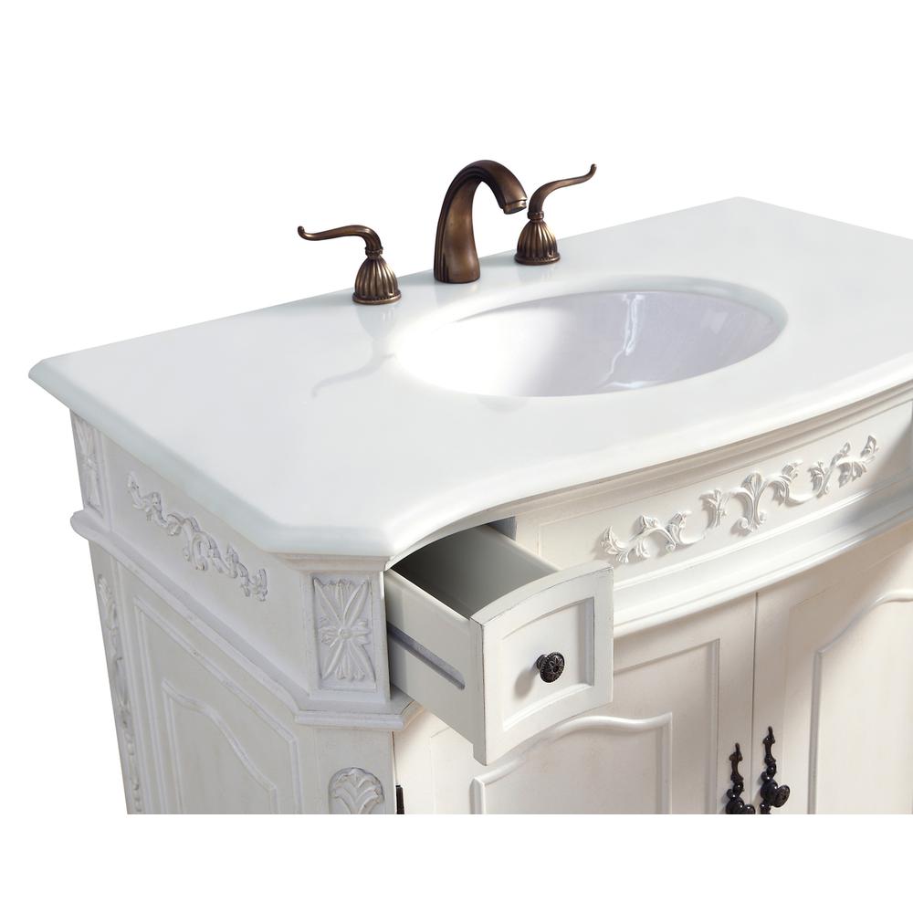 36 inch Single Bathroom vanity in Antique White. Picture 6