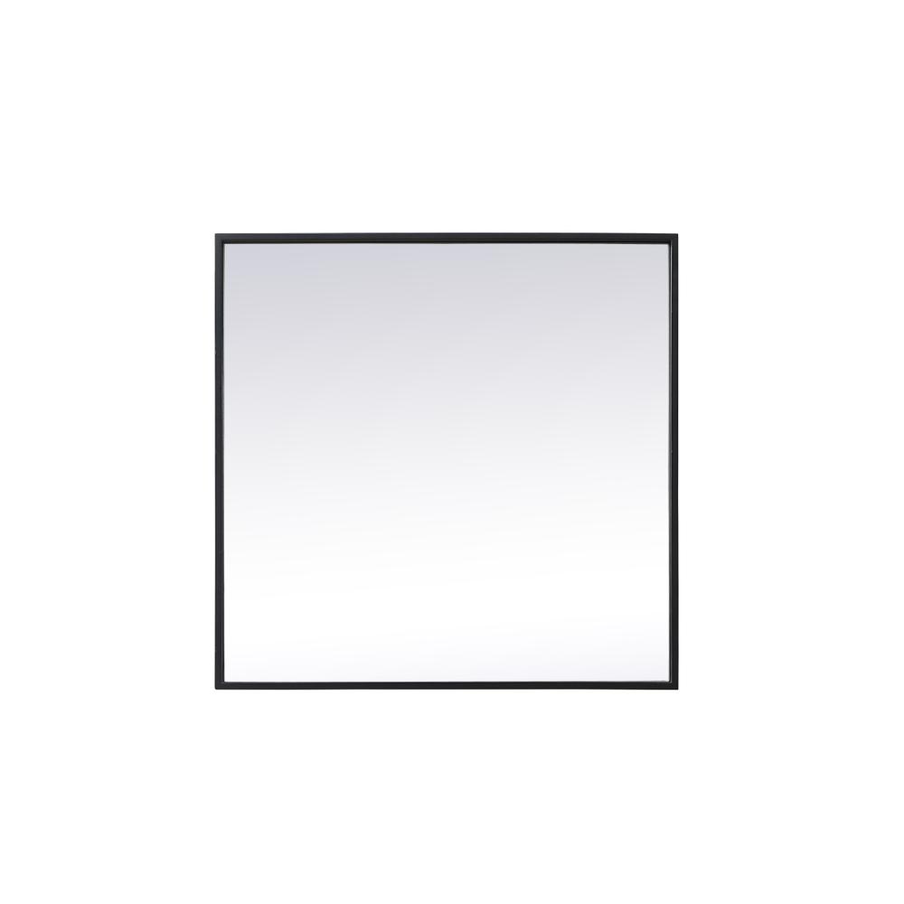 Metal Frame Square Mirror 24 inch in Black. Picture 1
