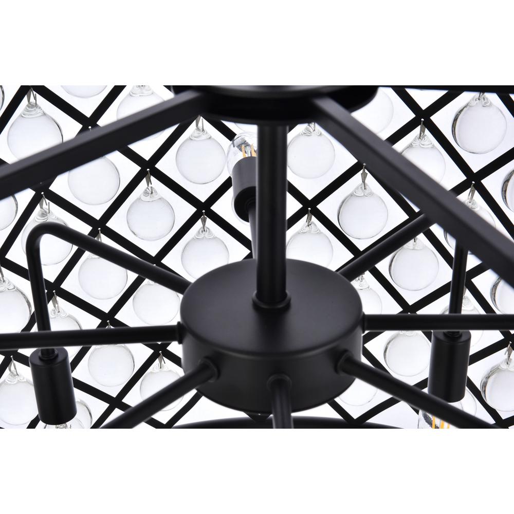 Madison 8 light Matte Black Chandelier Clear Royal Cut Crystal. Picture 5