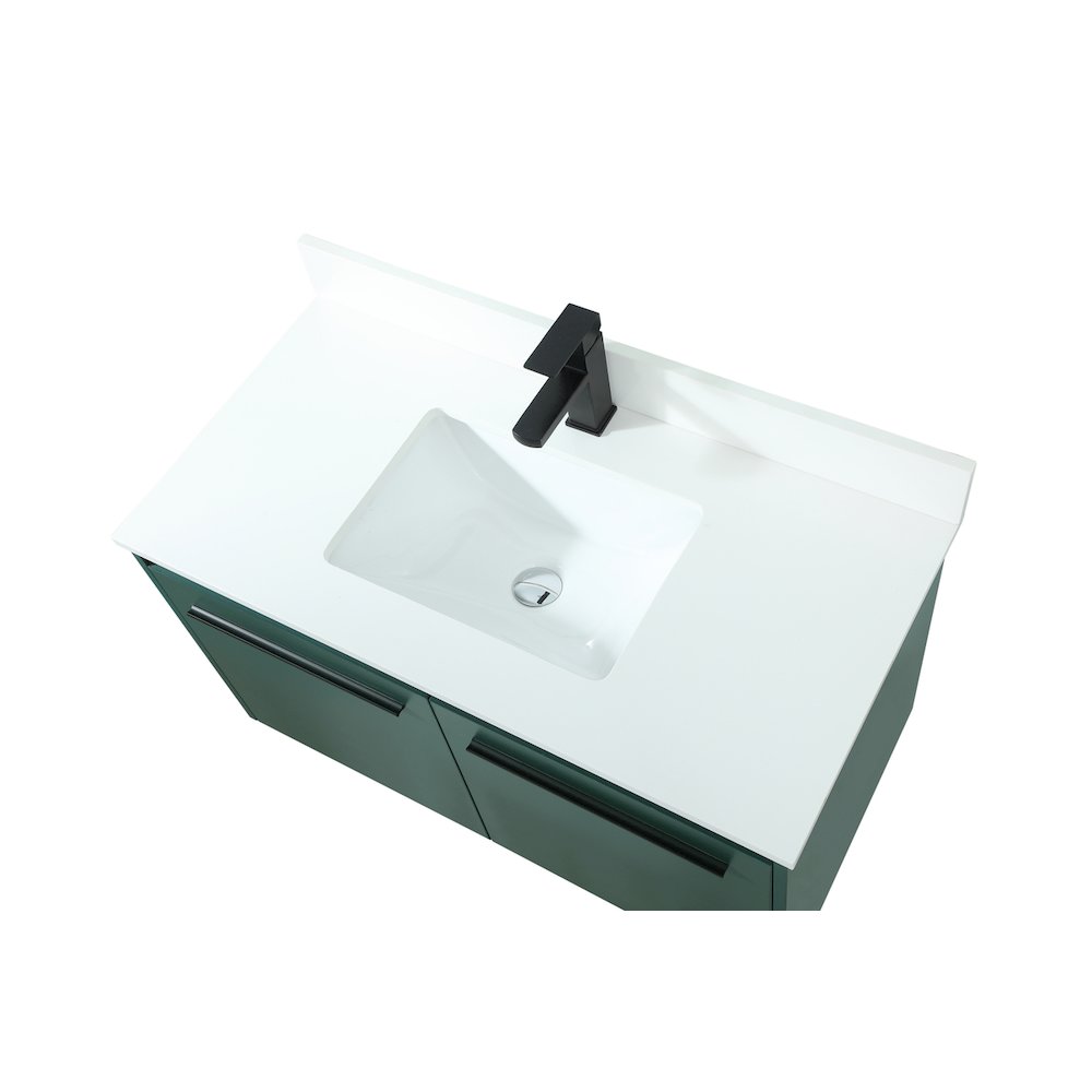 36 Inch Single Bathroom Vanity In Green With Backsplash. Picture 11