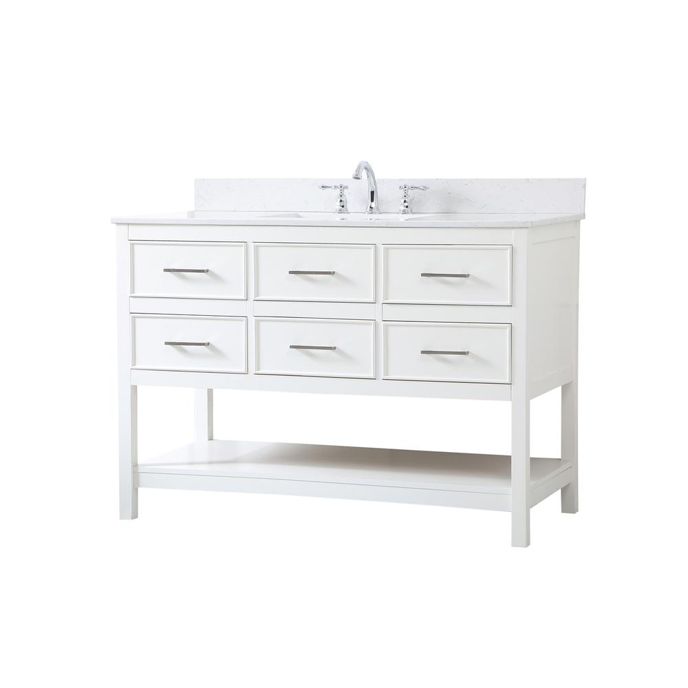 48 inch Single bathroom vanity in white with backsplash. Picture 7
