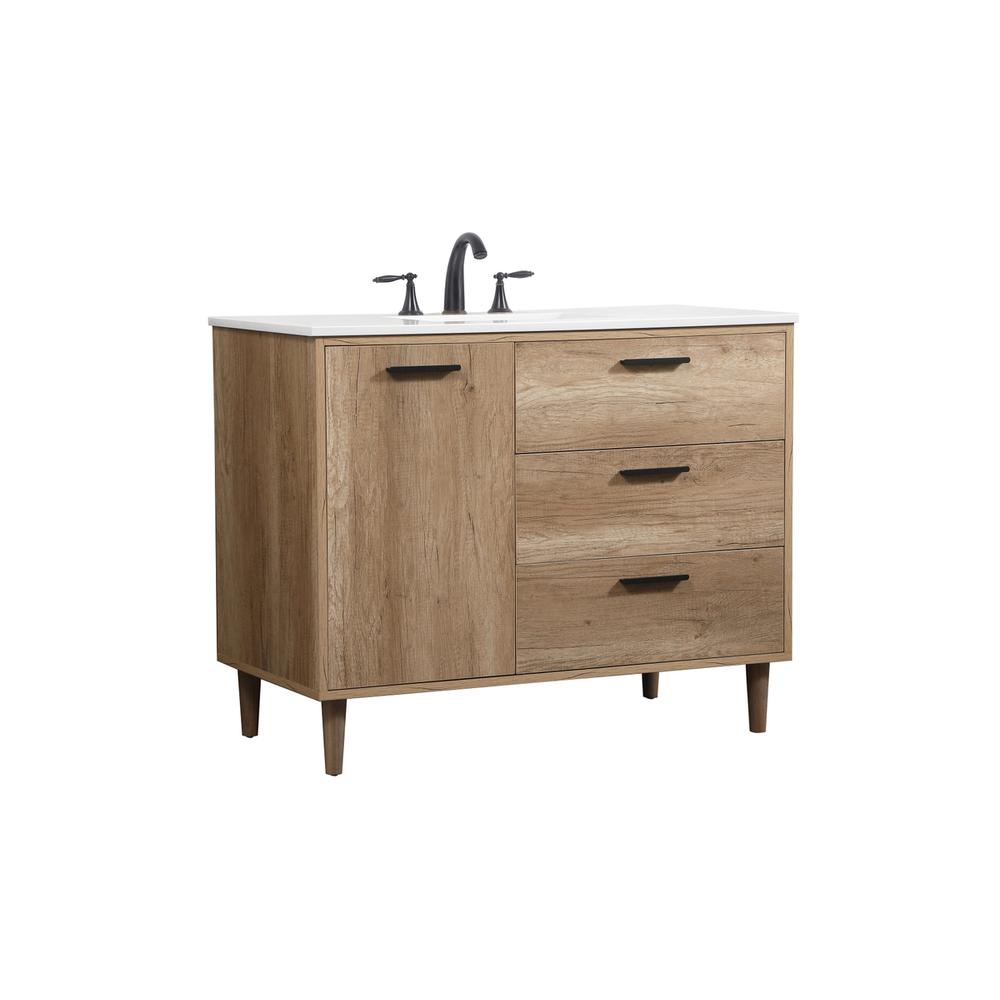 42 inch Single bathroom vanity in natural oak. Picture 7