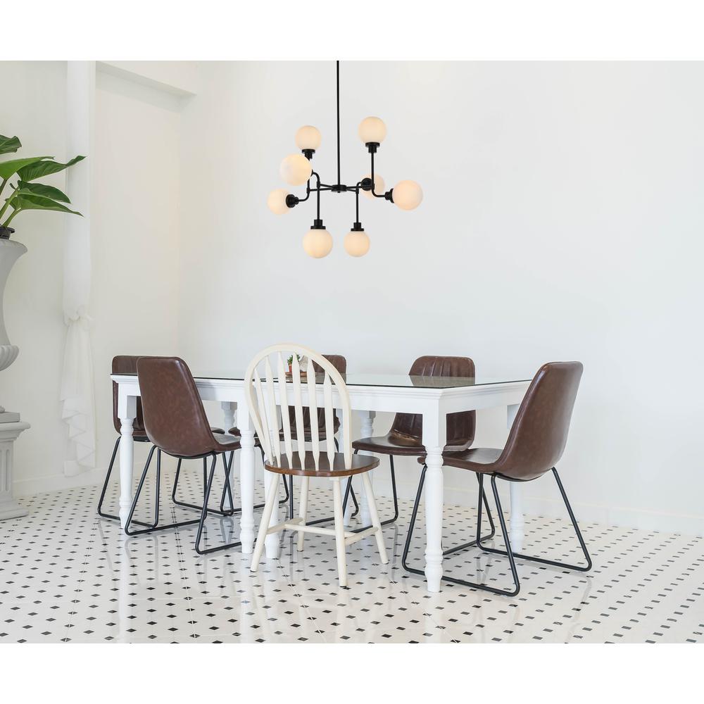 Hanson 8 lights pendant in black with frosted shade. Picture 8