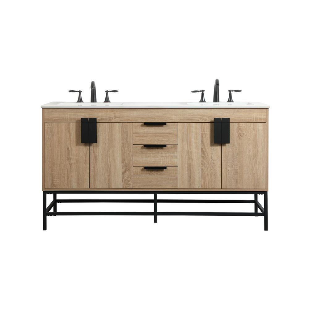 60 inch double bathroom vanity in mango wood. Picture 1