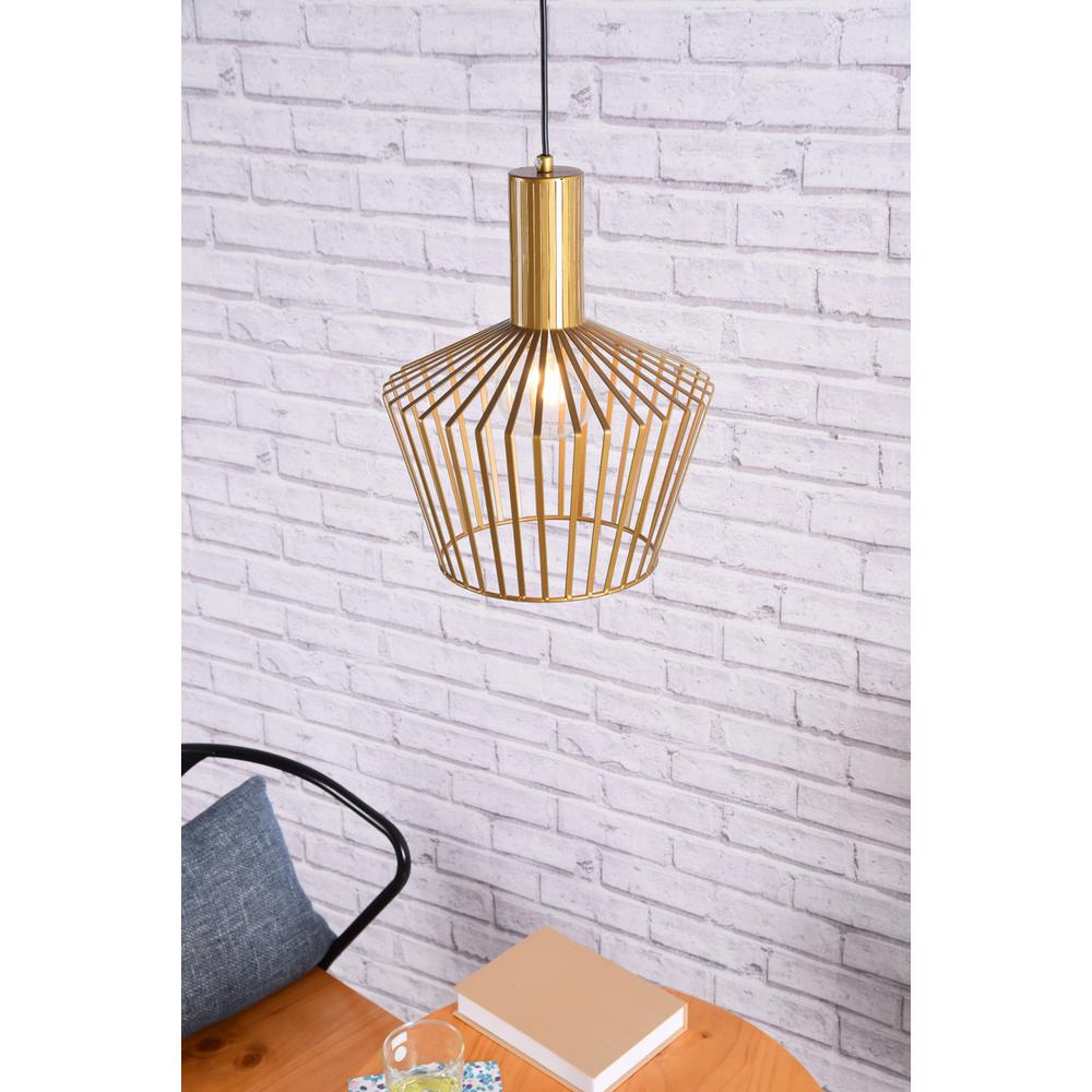 Ronnie 1 Light Brass Pendant. Picture 7