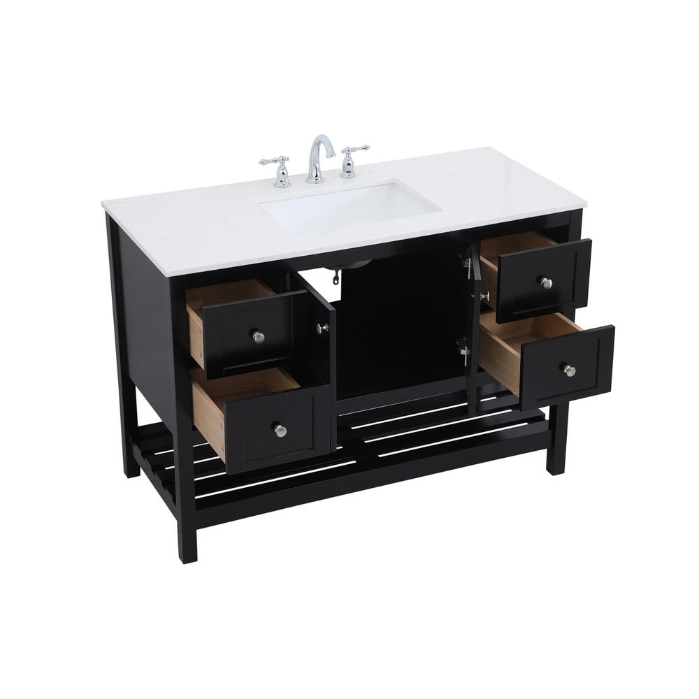 48 inch Single Bathroom Vanity in Black. Picture 8