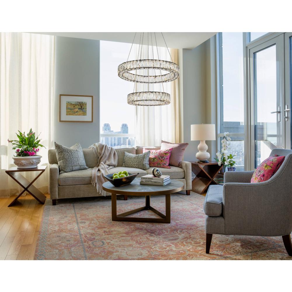 Monroe 24 inch LED double ring pendant in black. Picture 7