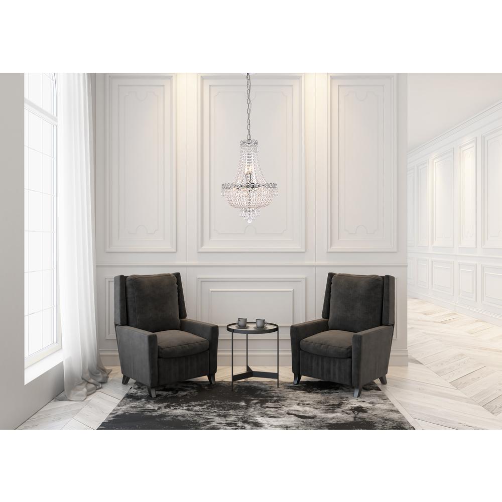 Century 8 light Chrome Pendant Clear Royal Cut Crystal. Picture 8