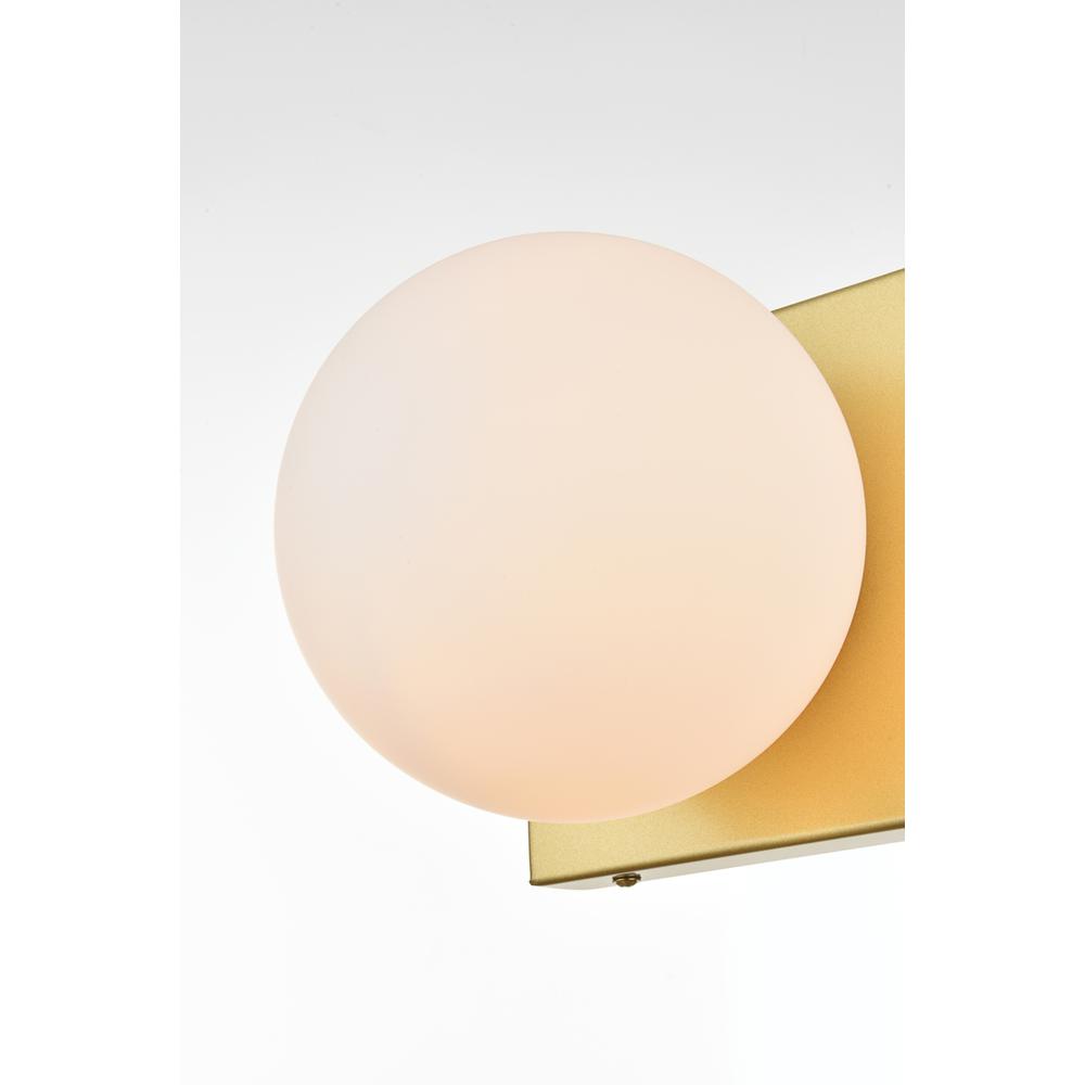 Jaylin 1 light Brass and frosted white Bath Sconce. Picture 3