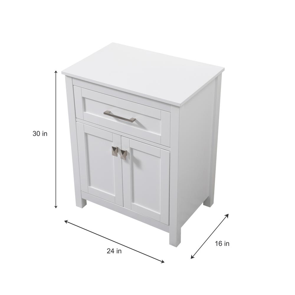 24 Inch Wide Bathroom Storage Freestanding Cabinet In White. Picture 7