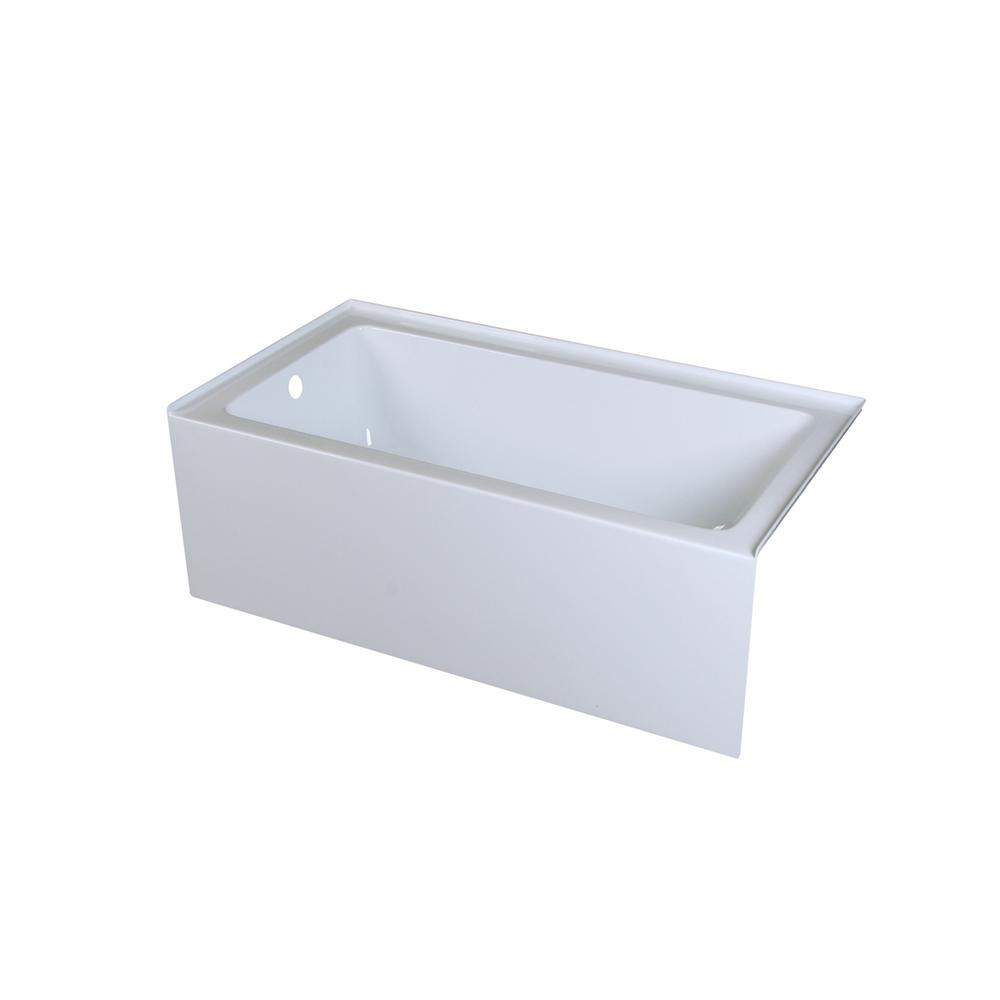 Alcove soaking bathtub 32x60 inch left drain in glossy white. Picture 8
