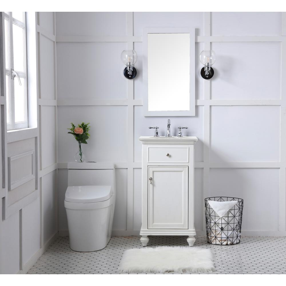 19 inch Single Bathroom vanity in antique white. Picture 7